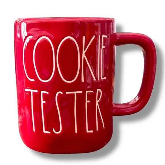 NEW Rae Dunn Artisan Collection Glossy Christmas Red “COOKIE TESTER” Mug - Picture 1 of 4